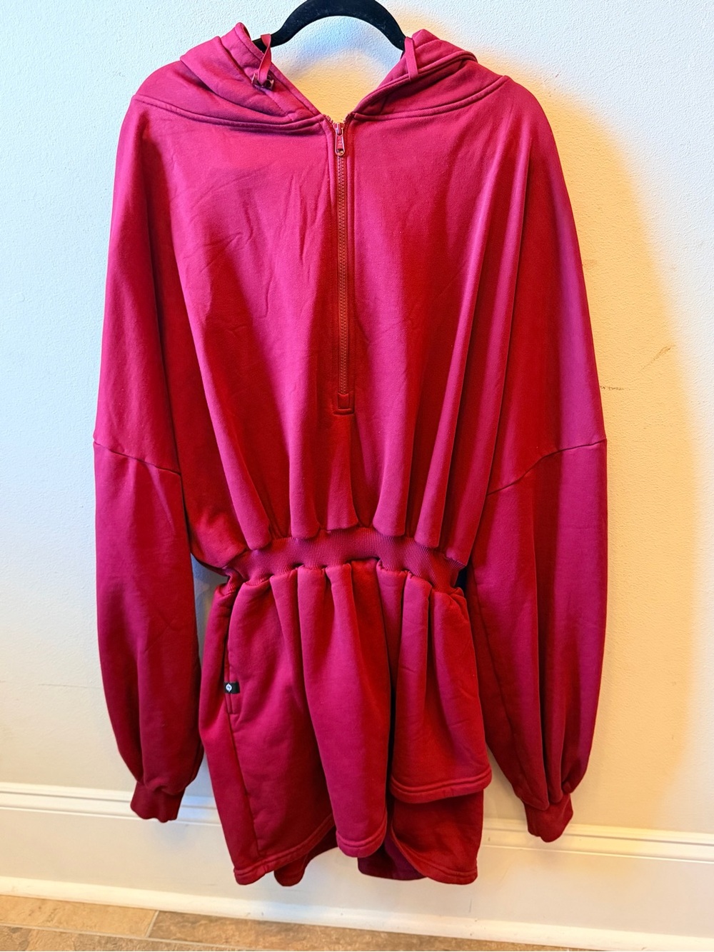 POPFLEX Fuchsia Half-Zip Hooded Pullover